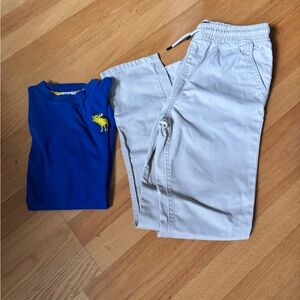 Blue Shirt and beige Pants Set. In perfect condition.